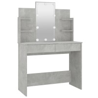 Vidaxl Dressing Table With Led Concrete Gray 37.8X15.7X55.9