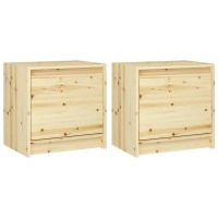 Vidaxl Bedside Cabinets 2 Pcs 15.7X12X15.7 Solid Firwood
