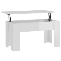 Vidaxl Coffee Table High Gloss White 39.8X19.3X20.5 Engineered Wood