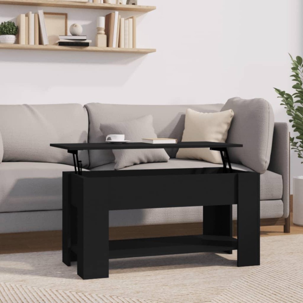 Vidaxl Coffee Table Black 39.8X19.3X20.5 Engineered Wood