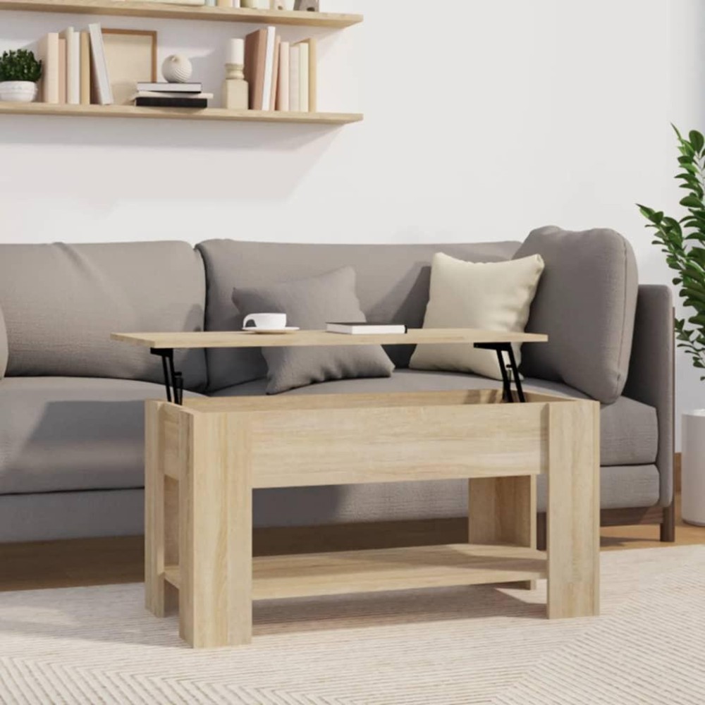 Vidaxl Coffee Table Sonoma Oak 39.8X19.3X20.5 Engineered Wood