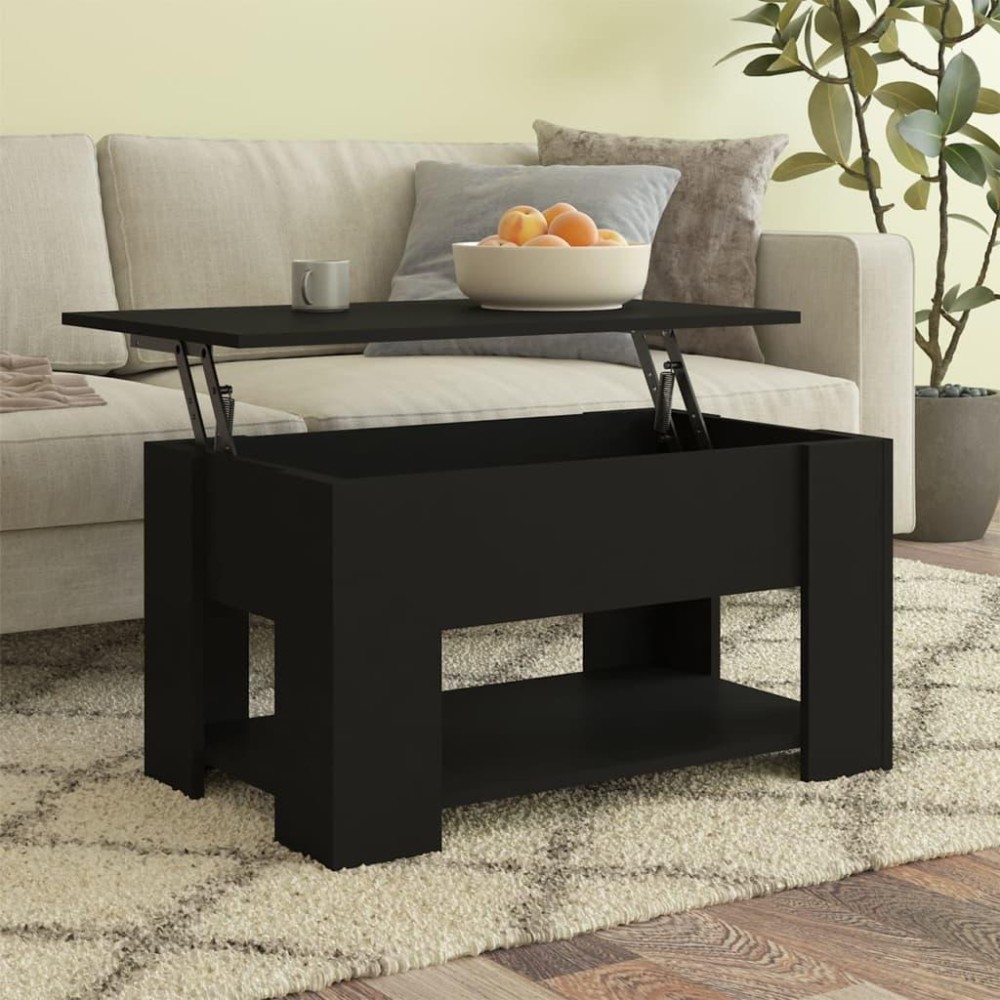 Vidaxl Coffee Table Black 31.1X19.3X16.1 Engineered Wood