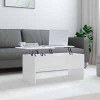 Vidaxl Coffee Table High Gloss White 40.2X19.9X18.3 Engineered Wood