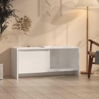 Vidaxl Tv Cabinet High Gloss White 35.4X13.8X15.7 Engineered Wood