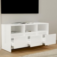 Vidaxl Tv Cabinet High Gloss White 40.2X14.8X20.7 Engineered Wood