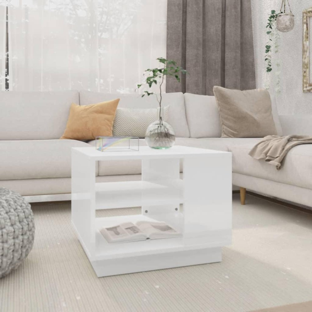 vidaXL Coffee Table High Gloss White 21.7