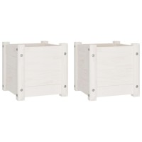 vidaXL Garden Planters 2 pcs White 12.2