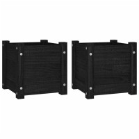 vidaXL Garden Planters 2 pcs Black 12.2