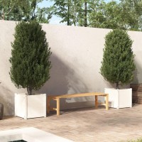 Vidaxl Garden Planters 2 Pcs White 19.7X19.7X19.7 Solid Wood Pine