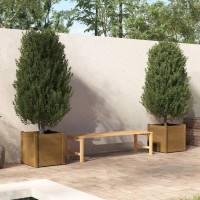 Vidaxl Garden Planters 2 Pcs Honey Brown 19.7X19.7X19.7 Solid Wood Pine
