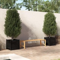 Vidaxl Garden Planters 2 Pcs Black 19.7X19.7X19.7 Solid Wood Pine