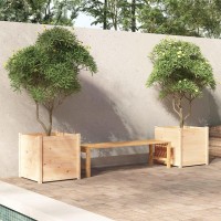 Vidaxl Garden Planters 2 Pcs 23.6X23.6X23.6 Solid Wood Pine