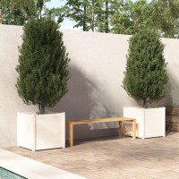 Vidaxl Garden Planters 2 Pcs White 23.6X23.6X23.6 Solid Wood Pine
