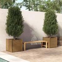 vidaXL Garden Planters 2 pcs Honey Brown 23.6