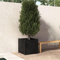 Vidaxl Garden Planter Black 23.6X23.6X23.6 Solid Wood Pine