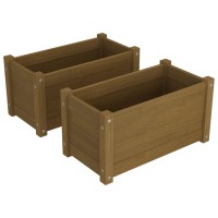 vidaXL Garden Planters 2 pcs Honey Brown 23.6