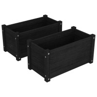 vidaXL Garden Planters 2 pcs Black 23.6