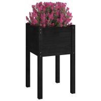 vidaXL Garden Planters 2 pcs Black 15.7