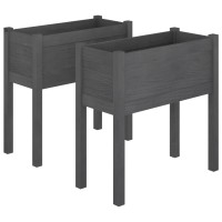 vidaXL Garden Planters 2 pcs Gray 27.6