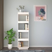 Vidaxl Book Cabinet/Room Divider White 15.7X13.8X53.1 Solid Wood Pine