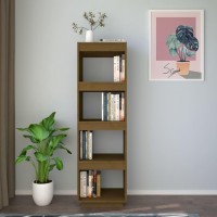 Vidaxl Book Cabinet/Room Divider Honey Brown 15.7X13.8X53.1 Solid Wood Pine