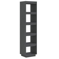 Vidaxl Book Cabinet/Room Divider Gray 15.7X13.8X65.7 Solid Wood Pine