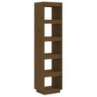 Vidaxl Book Cabinet/Room Divider Honey Brown 15.7X13.8X65.7 Solid Wood Pine