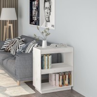 Vidaxl Book Cabinet White 23.6X13.8X28 Solid Wood Pine