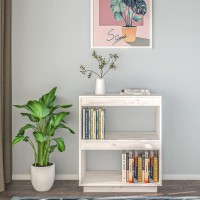 Vidaxl Book Cabinet White 23.6X13.8X28 Solid Wood Pine
