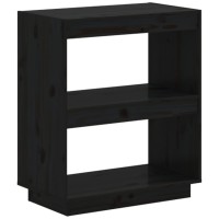 Vidaxl Book Cabinet Black 23.6X13.8X28 Solid Wood Pine