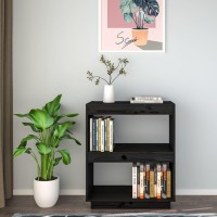 Vidaxl Book Cabinet Black 23.6X13.8X28 Solid Wood Pine