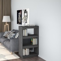 Vidaxl Book Cabinet/Room Divider Gray 23.6X13.8X40.6 Solid Wood Pine