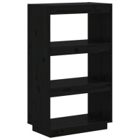 Vidaxl Book Cabinet/Room Divider Black 23.6X13.8X40.6 Solid Wood Pine