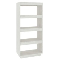 Vidaxl Book Cabinet/Room Divider White 23.6X13.8X53.1 Solid Wood Pine