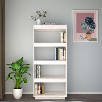 Vidaxl Book Cabinet/Room Divider White 23.6X13.8X53.1 Solid Wood Pine