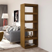 Vidaxl Book Cabinet/Room Divider Honey Brown 23.6X13.8X65.7 Solid Wood Pine