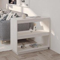 Vidaxl Book Cabinet White 31.5X13.8X28 Solid Wood Pine