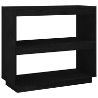 Vidaxl Book Cabinet Black 31.5X13.8X28 Solid Wood Pine