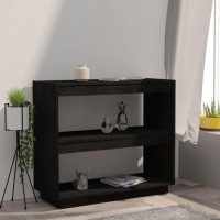 Vidaxl Book Cabinet Black 31.5X13.8X28 Solid Wood Pine