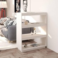 Vidaxl Book Cabinet/Room Divider White 31.5X13.8X40.6 Solid Wood Pine