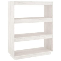 Vidaxl Book Cabinet/Room Divider White 31.5X13.8X40.6 Solid Wood Pine