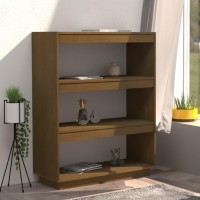 Vidaxl Book Cabinet/Room Divider Honey Brown 31.5X13.8X40.6 Solid Wood Pine