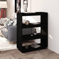 Vidaxl Book Cabinet/Room Divider Black 31.5X13.8X40.6 Solid Wood Pine