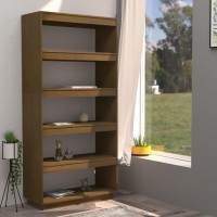 Vidaxl Book Cabinet/Room Divider Honey Brown 31.5X13.8X65.7 Solid Wood Pine