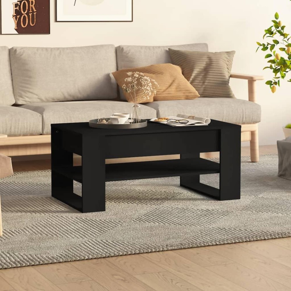Vidaxl Coffee Table Black 40.2X21.7X17.7 Engineered Wood