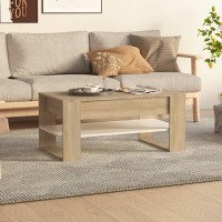 vidaXL Coffee Table White and Sonoma Oak 40.2