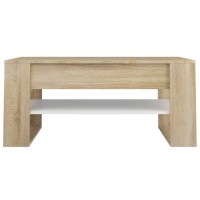 vidaXL Coffee Table White and Sonoma Oak 40.2