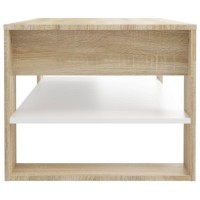 vidaXL Coffee Table White and Sonoma Oak 40.2