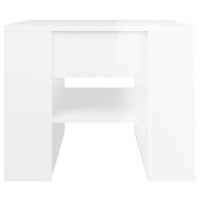 Vidaxl Coffee Table High Gloss White 21.9X21.7X17.7 Engineered Wood