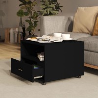 Vidaxl Coffee Table Black 21.7X21.7X15.7 Engineered Wood